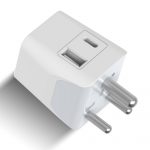 Multiplug adapter – Type D – 1 USB-A & 1 USB-C – 3 in 1 Plug – CE & RoHS certified - CTUD-10