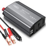 300W car inverter – 1 AC outlet & 2 USB-A – Cigarette lighter plug & Battery terminals – CE & FCC certified - PI-300W2U