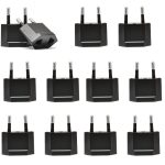 USA to Europe/Asia Plug Adapter - Non Grounded - 12 Pack - UP-12AE