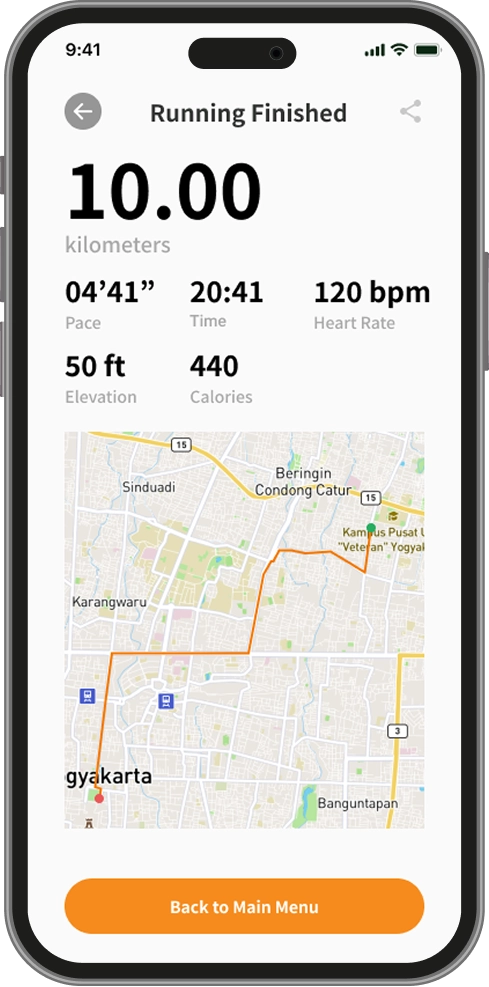 Tracking Finished Screen