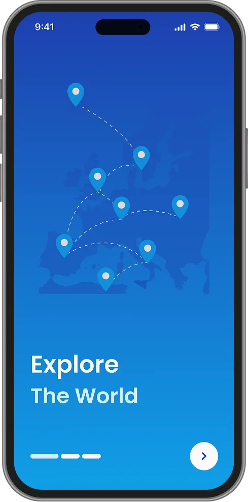 On boarding screen Aviation app