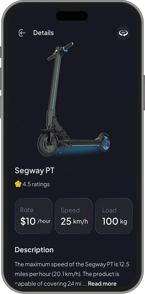 detail screen escooter