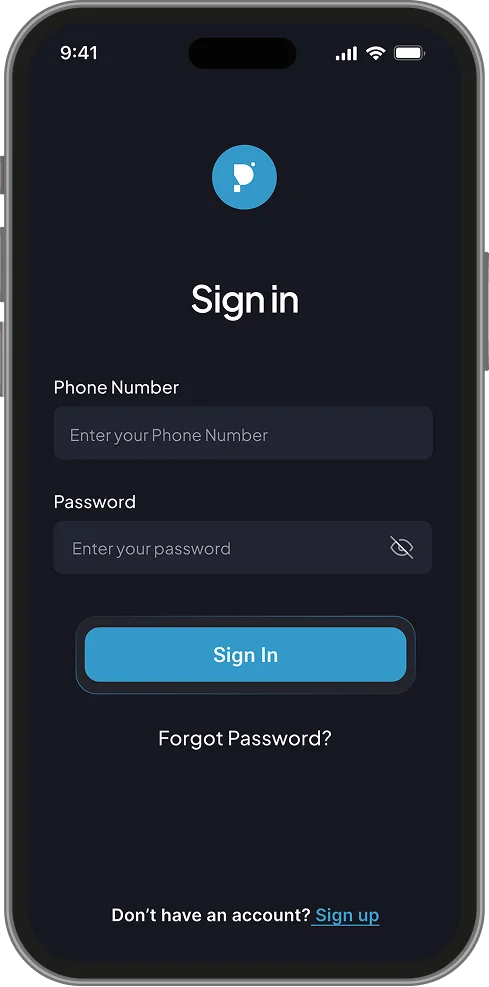 sign in screen escooter